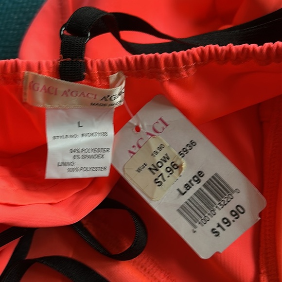 A’Gaci Neon Black Harness Strap Crop Tank Top NWT Large - Picture 5 of 5